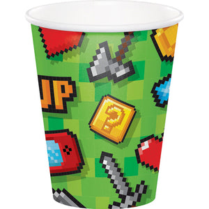 Bulk Pack of 16 Gaming Party Hot/Cold Paper Cups 9 Oz