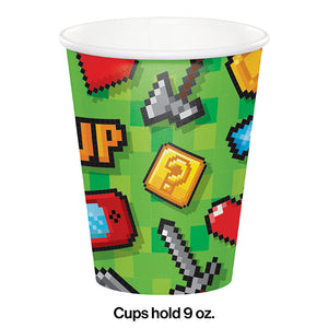 Bulk Pack of 16 Gaming Party Hot/Cold Paper Cups 9 Oz