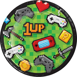 Bulk Pack of 24 Video Game Party Paper Dessert Plates