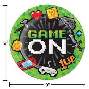 Bulk Pack of 16 Video Game Party Paper Plates