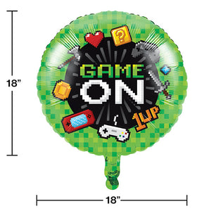 Bulk Pack of 2 Gaming Party Metallic Balloon 18"