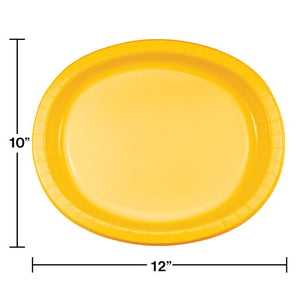 Bulk Pack of 16 School Bus Yellow Oval Platter 10" X 12"