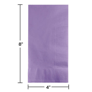 Bulk Pack of 100 Luscious Lavender Dinner Napkins 2Ply 1/8Fld