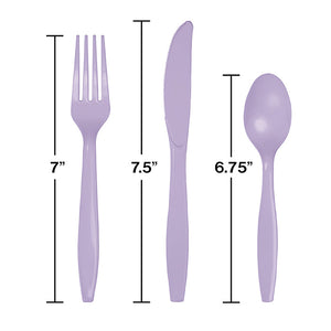 Bulk Pack of 48 Luscious Lavender Purple Assorted Plastic Cutlery