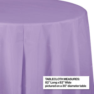 Bulk Pack of 2 Luscious Lavender Round Plastic Tablecover, 82"