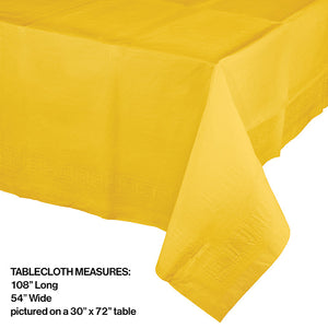 Bulk Pack of 2 School Bus Yellow Tablecover 54"X 108" Polylined Tissue