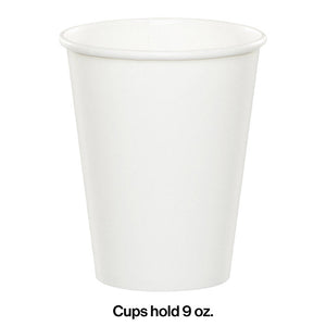 Bulk Pack of 24 White Hot/Cold Paper Cups 9 Oz