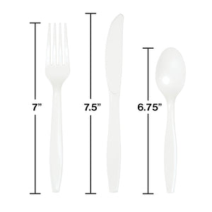 Bulk Pack of 54 White Assorted Cutlery White