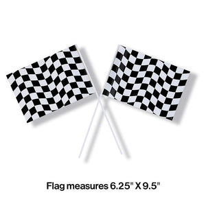 Bulk Pack of 5 Black & White Check Flag