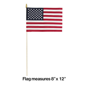 Bulk Pack of 3 Cloth Usa Flag 8" X 12"