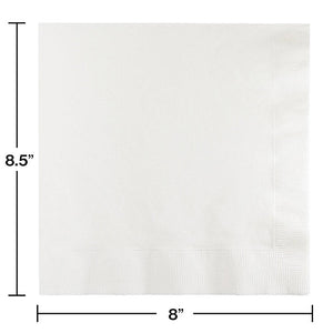 Bulk Pack of 50 White Dinner Napkins 3Ply 1/4Fld