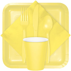 Bulk Pack of 48 Mimosa Yellow Assorted Plastic Cutlery