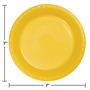 Bulk Pack of 40 School Bus Yellow Plastic Dessert Plates