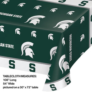 Bulk Pack of 2 Michigan State Spartans Plastic Table Cover, 54"x108"