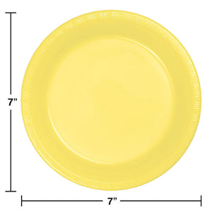 Bulk Pack of 40 Mimosa Yellow Plastic Dessert Plates