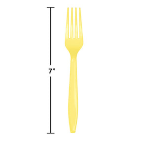 Bulk Pack of 48 Mimosa Yellow Plastic Forks