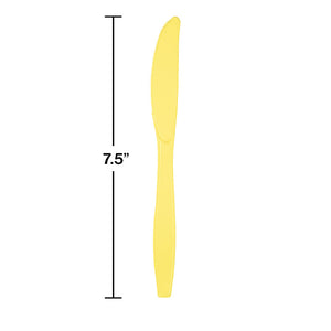 Bulk Pack of 48 Mimosa Yellow Plastic Knives