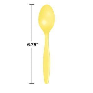 Bulk Pack of 48 Mimosa Yellow Plastic Spoons