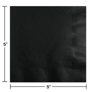 Bulk Pack of 60 Black Beverage Napkins