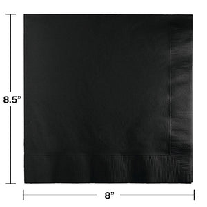 Bulk Pack of 50 Black Velvet Dinner Napkins 3Ply 1/4Fld