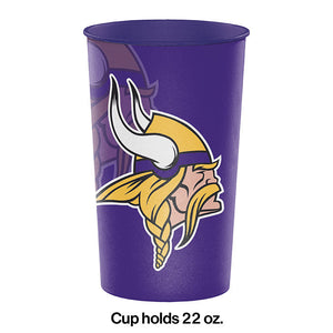 Bulk Pack of 4 Minnesota Vikings 22 Oz Plastic Cup