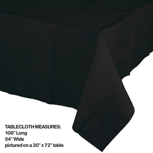 Bulk Pack of 3 Black Velvet Plastic Tablecover 54" X 108"