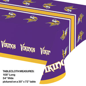 Bulk Pack of 2 Minnesota Vikings Plastic Table Cover, 54" X 102"