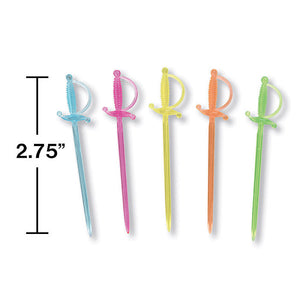 Bulk Pack of 108 Neon Sword Picks