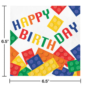 Bulk Pack of 32 Block Party Birthday Napkins