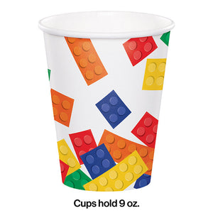 Bulk Pack of 16 Block Party Hot/Cold Paper Cups 9 Oz