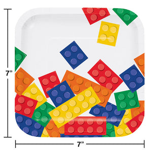 Bulk Pack of 16 Block Party Paper Dessert Plates