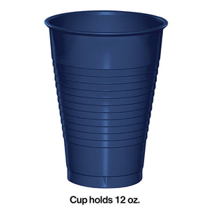 Bulk Pack of 40 Navy Blue 12 Oz Plastic Cups