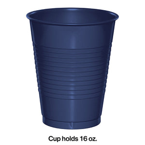 Bulk Pack of 40 Navy Blue 16 Oz Plastic Cups