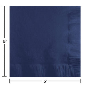 Bulk Pack of 100 Navy Beverage Napkin 2Ply