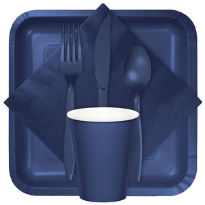 Bulk Pack of 48 Navy Assorted Plastic Cutlery