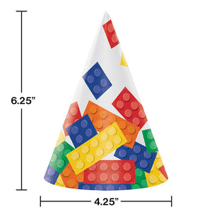 Bulk Pack of 16 Block Party Party Hats