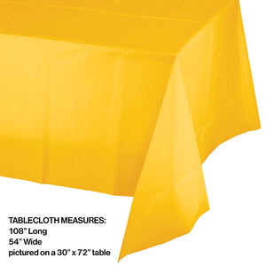 Bulk Pack of 2 School Bus Yellow Tablecover Plastic 54" X 108"