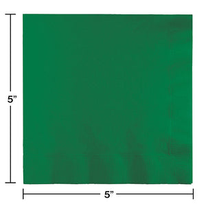 Bulk Pack of 60 Emerald Green Beverage Napkins