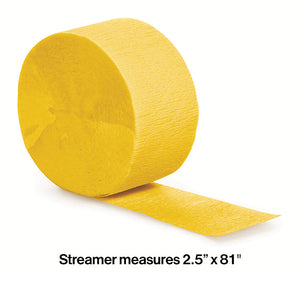 Bulk Pack of 5 School Bus Yellow Crepe Streamers 81 ft