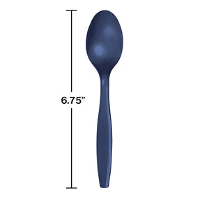 Bulk Pack of 100 Navy Blue Plastic Spoons