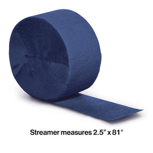 Bulk Pack of 5 Navy Crepe Streamers 81 ft