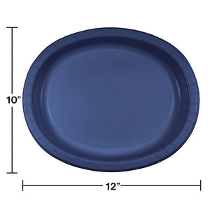 Bulk Pack of 16 Navy Oval Platter 10" X 12"