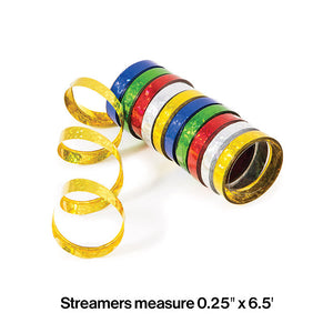 Bulk Pack of 2 Multicolor Holographic Serpentine Streamer