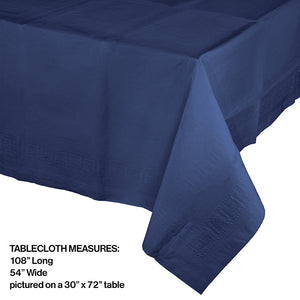 Bulk Pack of 2 Navy Tablecover 54"X 108" Polylined Tissue