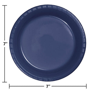 Bulk Pack of 40 Navy Blue Plastic Dessert Plates