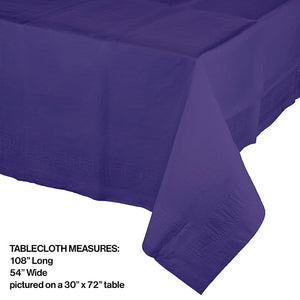 Bulk Pack of 2 Purple Tablecover 54"X 108" Polylined Tissue