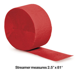 Bulk Pack of 5 Classic Red Crepe Streamers 81 ft