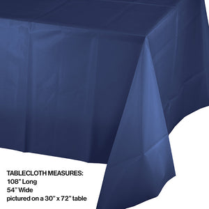 Bulk Pack of 2 Navy Tablecover Plastic 54" X 108"