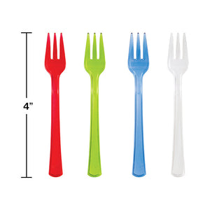 Bulk Pack of 72 Assorted Color Mini Appetizer Forks