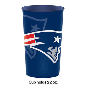 Bulk Pack of 3 New England Patriots 22 Oz Plastic Cup